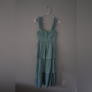 WEWOREWHAT Tier Corset Midi Dress